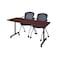 Regency Regency Kobe 60 x 24 in. Mobile T-Base Training Table- Mahogany, 2 Cadence Nesting Chairs MKTRCC6024MH23BK - alternate 1
